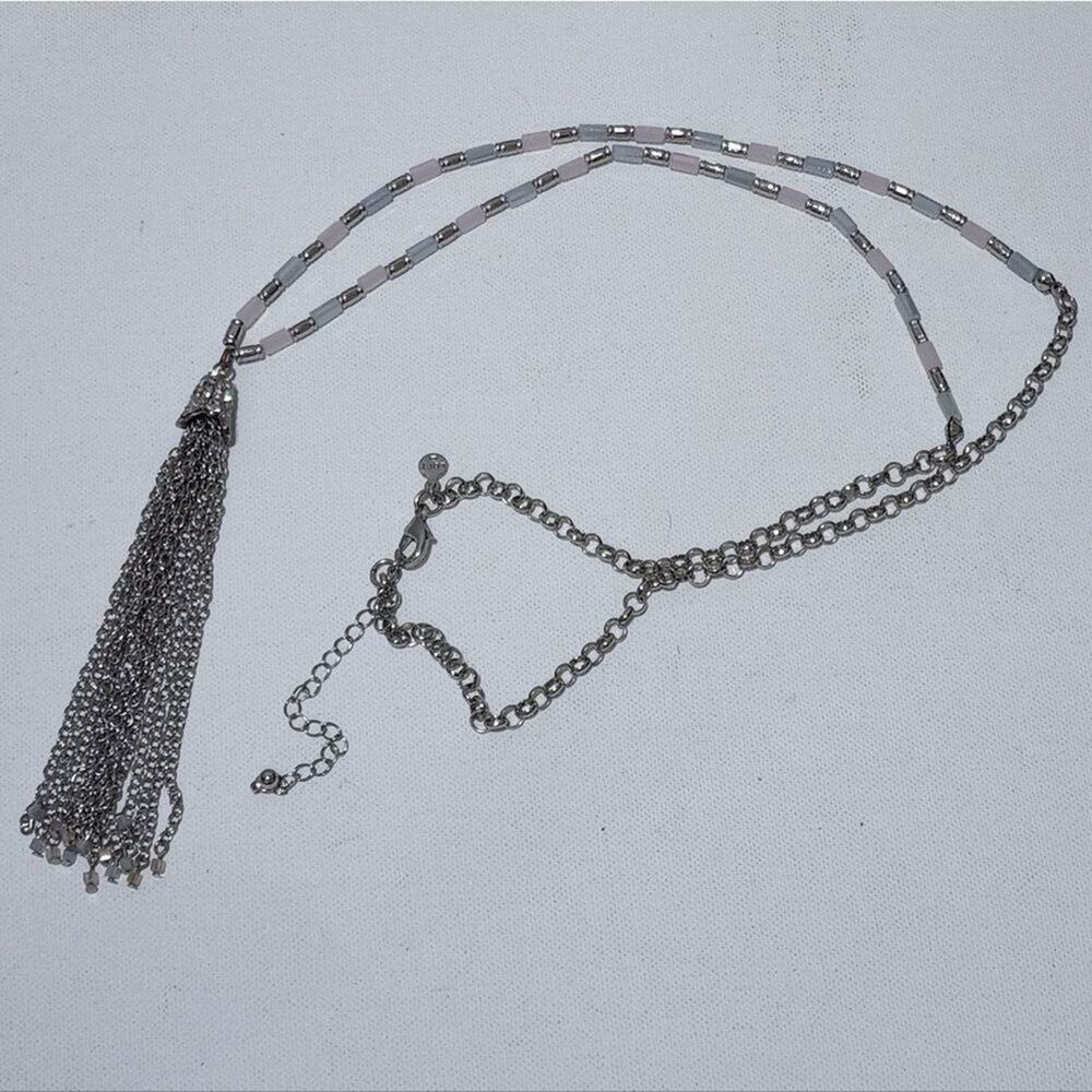 LOFT beaded long tassel necklace
